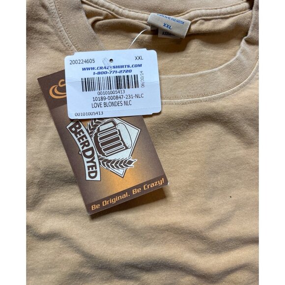 Crazy Shirts "I Love Blondes" Cotton T-Shirt With Beer Glass Print Size XXL NWT - Picture 5 of 7